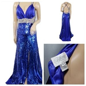 Tiffany formal Pageant Gown Jewels Sequins Sz 4